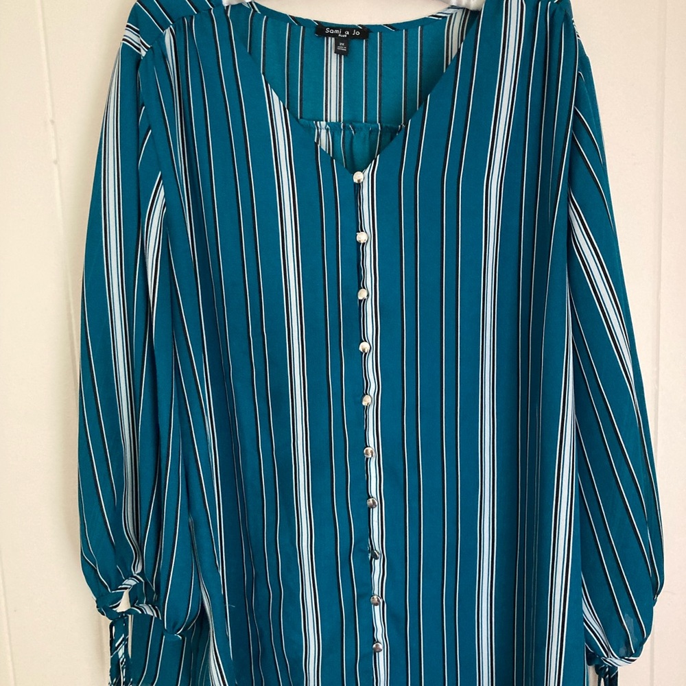 Sami & Jo teal green blouse